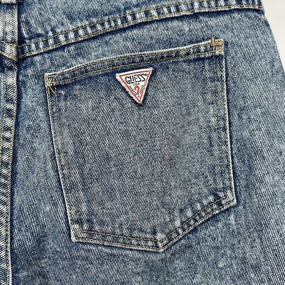 VINTAGE GEORGES MARCIANO/GUESS High Waist Denim Mom Jean Shorts Blue Size 2 - Picture 7 of 13